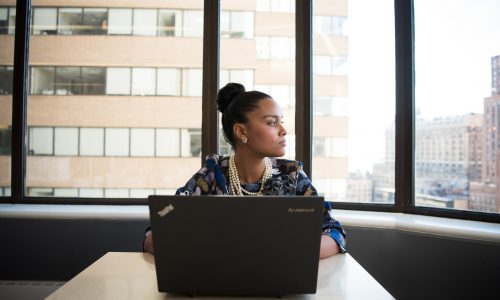 Woman Working on Laptop