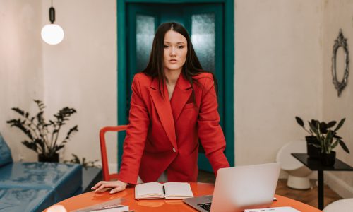 woman at desk